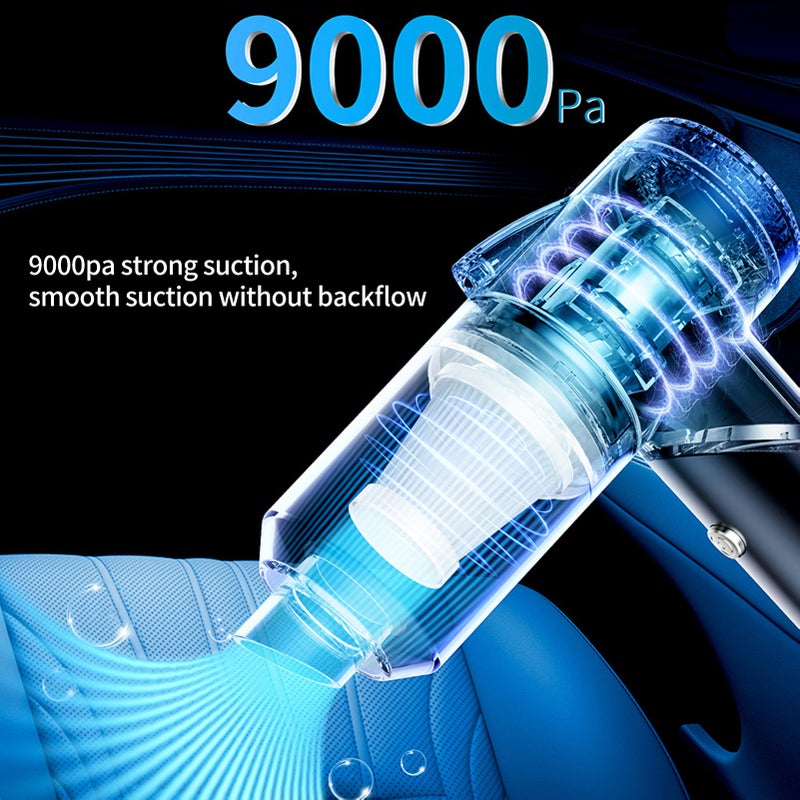 Car Vacuum Cleaner Cordless Handheld Car Vacuum Cleaner 90° Foldable Portable Vacuum Cleaner 9000PA Suction with Cleaning Brush for Car Home - Image 5