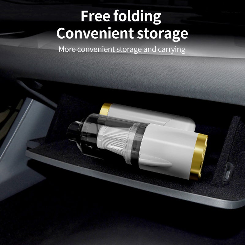 Car Vacuum Cleaner Cordless Handheld Car Vacuum Cleaner 90° Foldable Portable Vacuum Cleaner 9000PA Suction with Cleaning Brush for Car Home - Image 2