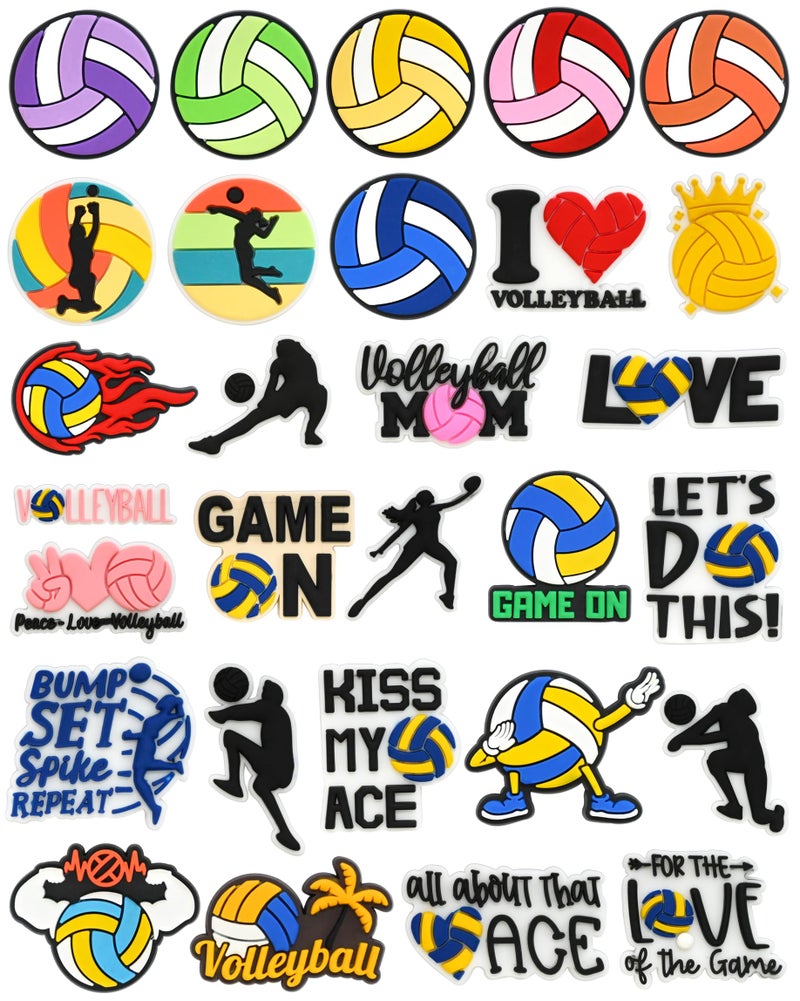 vshougou Volleyball Decoration Charms,28pcs, Cute Sport Ball Charm Gifts for Adult Boy Girl and Men Women - Image 1