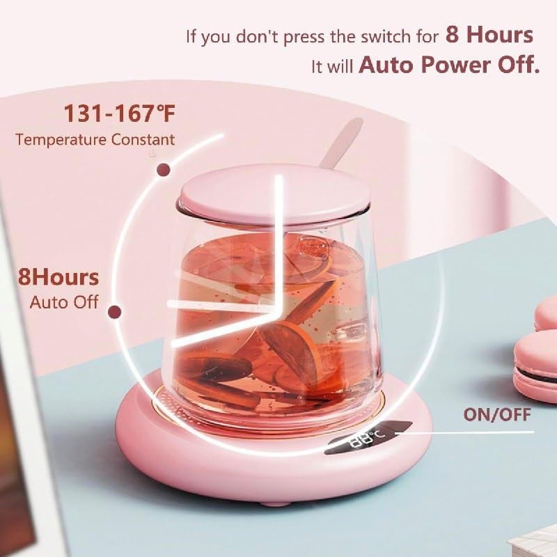 bosig ® Beverage Cup Warmer Auto Shut-Off Coffee Warmer Pad for Office Home Desk Use USB Electric Cup Warmer Heating Coaster for Tea & Milk Coffee Mug Warmer with Fast Heating - Image 1