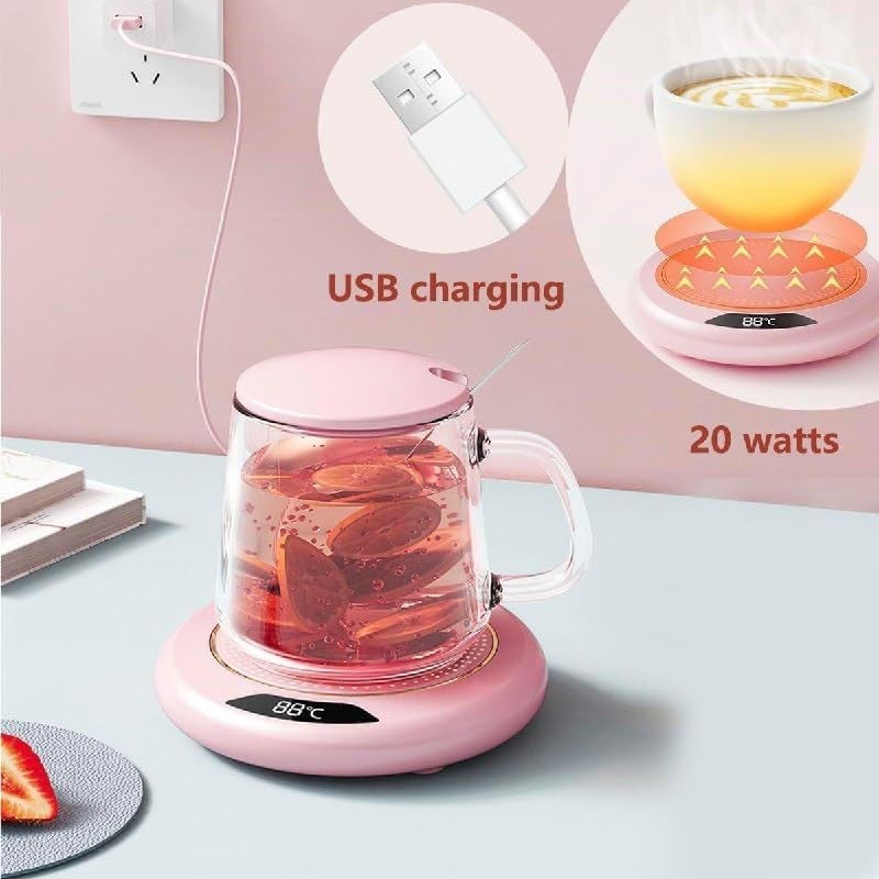 bosig ® Beverage Cup Warmer Auto Shut-Off Coffee Warmer Pad for Office Home Desk Use USB Electric Cup Warmer Heating Coaster for Tea & Milk Coffee Mug Warmer with Fast Heating - Image 2
