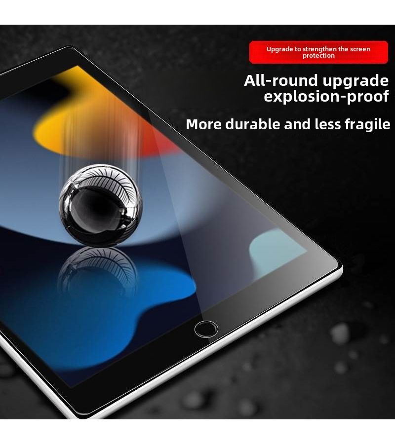 واقي شاشة من الزجاج المُقوّى 9H لأجهزة iPad مقاس 10.2 بوصة، عبوة من قطعتين، مقاوم لبصمات الأصابع، تغطية كاملة. - Image 4