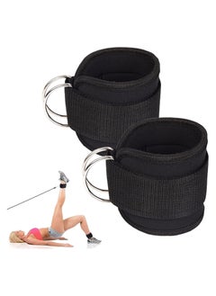 YOMYM Ankle Straps for Cable Machines - 1 Pair Adjustable Ankle Straps for Glute Exercises, Leg Extensions, Curls, Hip Abductors with Double D Rings and Unisex Neoprene Gym Accessories  - Image 1