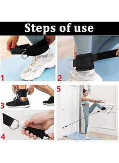 YOMYM Ankle Straps for Cable Machines - 1 Pair Adjustable Ankle Straps for Glute Exercises, Leg Extensions, Curls, Hip Abductors with Double D Rings and Unisex Neoprene Gym Accessories  - Image 4