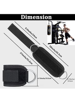 YOMYM Ankle Straps for Cable Machines - 1 Pair Adjustable Ankle Straps for Glute Exercises, Leg Extensions, Curls, Hip Abductors with Double D Rings and Unisex Neoprene Gym Accessories  - Image 3