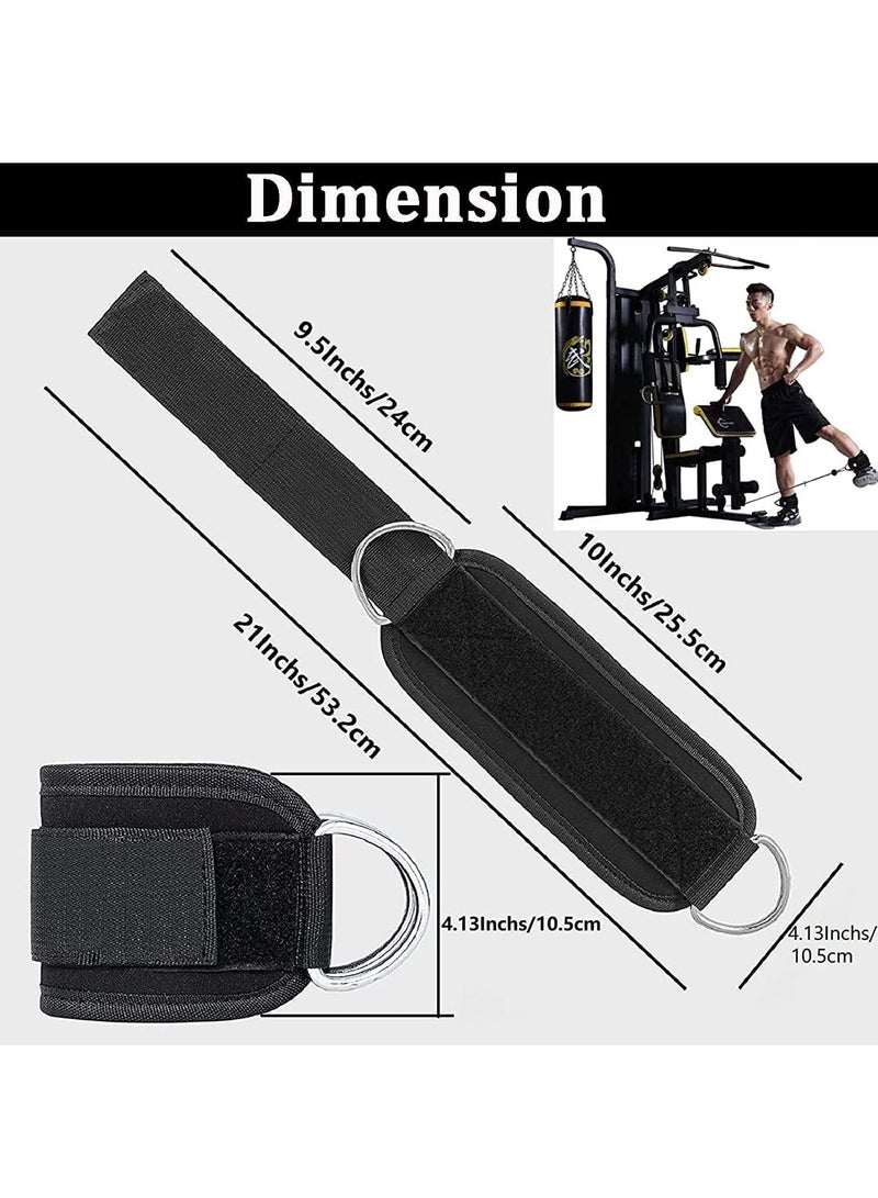 YOMYM Ankle Straps for Cable Machines - 1 Pair Adjustable Ankle Straps for Glute Exercises, Leg Extensions, Curls, Hip Abductors with Double D Rings and Unisex Neoprene Gym Accessories - Image 3