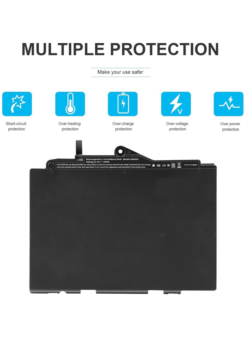 Generic - 11.4V 44Wh SN03XL ST03XL Laptop Battery for HP EliteBook 820 G3 EliteBook 820 G4 EliteBook 725 G3 EliteBook 725 G4 Series HSTNN-l42C HSTNN-UB6T HSTNN-LB7K 800514-001 800232-241 800232-541 800232-271 - Image 1