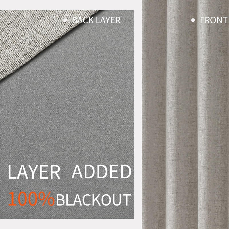 Joydeco Blackout Curtains 63 Inch Length, Living Room Curtain 2 Panels Set, Grommets Room Darkening Textured Thermal Drapes, Greyish White Blackout Curtains for Bedroom (42x63inch) - Image 3