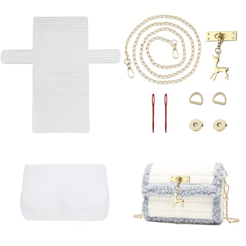 SXYYDSG 1 Set Blank Needlepoint Canvas Sheets Hand Knit Woven Bag Making Tool DIY Plastic Mesh Canvas Sheet Knitting Kit for Handmade Yarn Knit Crochet Projects and DIY Sewing Bag - Image 1