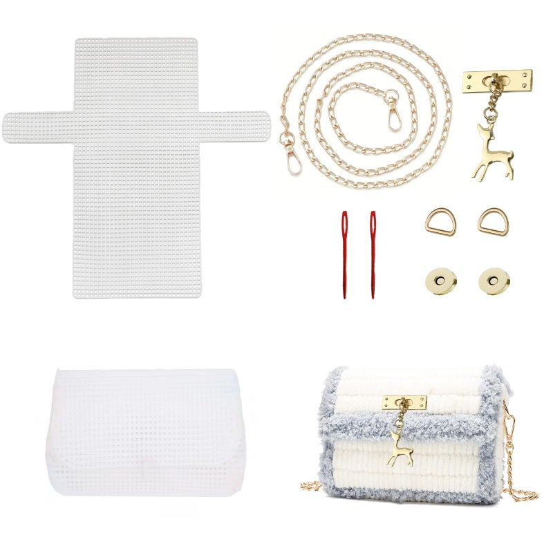 SXYYDSG 1 Set Blank Needlepoint Canvas Sheets Hand Knit Woven Bag Making Tool DIY Plastic Mesh Canvas Sheet Knitting Kit for Handmade Yarn Knit Crochet Projects and DIY Sewing Bag - Image 3