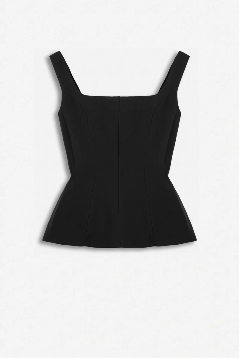 نوكتورن Boned Square-Neck Peplum Bustier Top