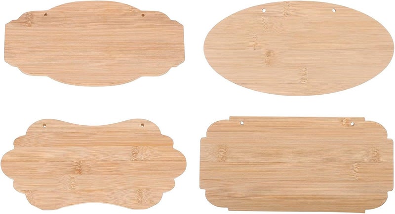 Zerodeko 4pcs Unfinished Wood Plaque DIY Craft Hanging Blank Wooden Sign Set for Home Decor and Wall Decoration - Image 1