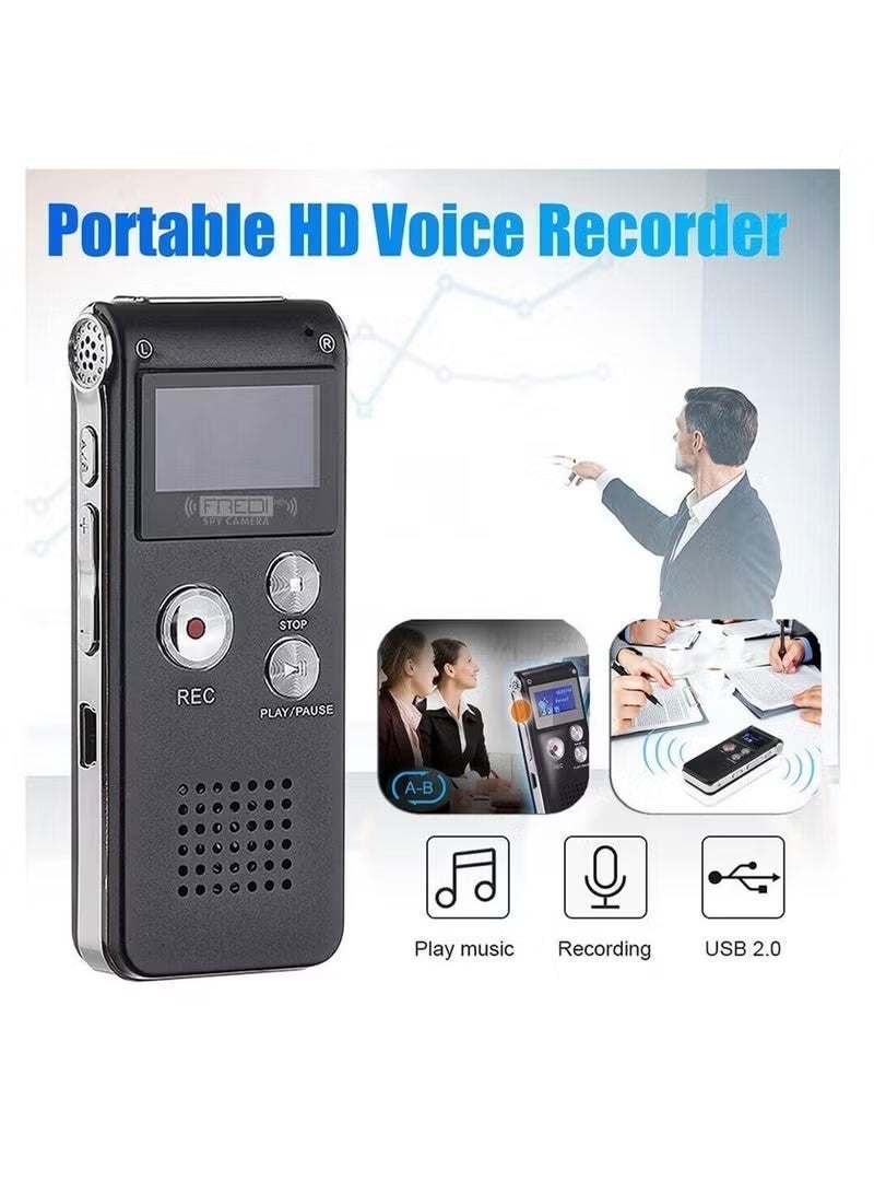 ليكسين مسجل صوت رقمي مع مشغل MP3 وذاكرة مدمجة 8 جيجابايت (أسود/فضي) - Image 3