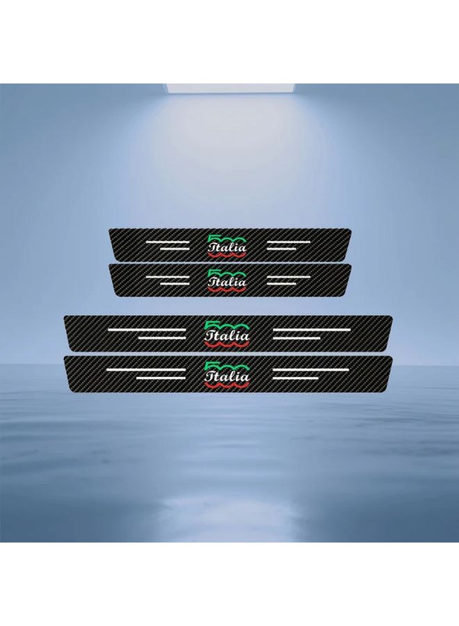 Carbon Fiber Style Door Sill Protector 4pcs Scratch Resistant Durable Car Accessories For Fiat 500 - Image 3