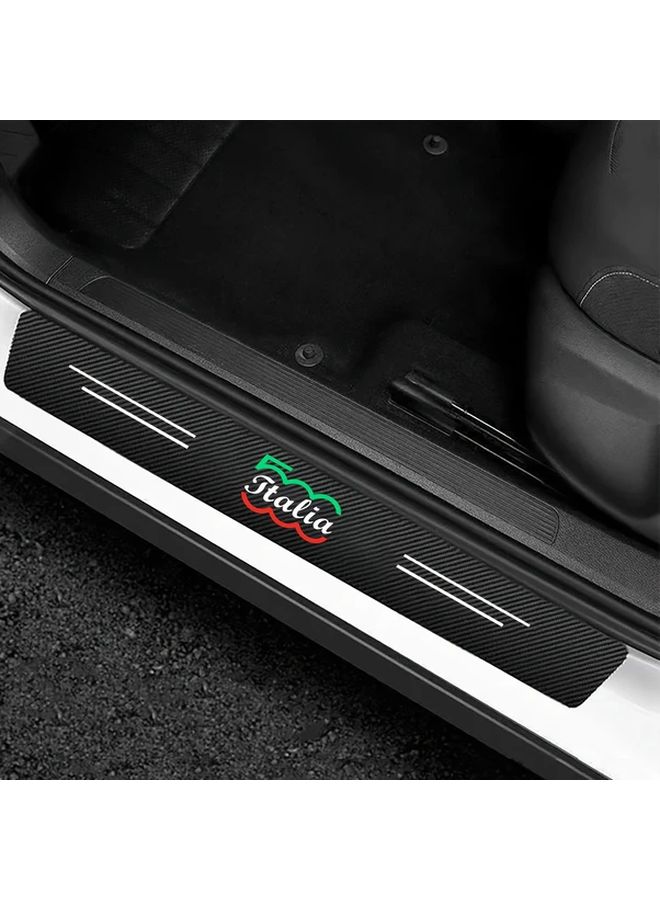 Carbon Fiber Style Door Sill Protector 4pcs Scratch Resistant Durable Car Accessories For Fiat 500 - Image 1