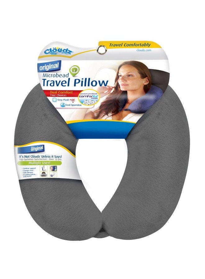 Cloudz (Grey) - Microbead Travel Neck Pillow - Grey - Image 1