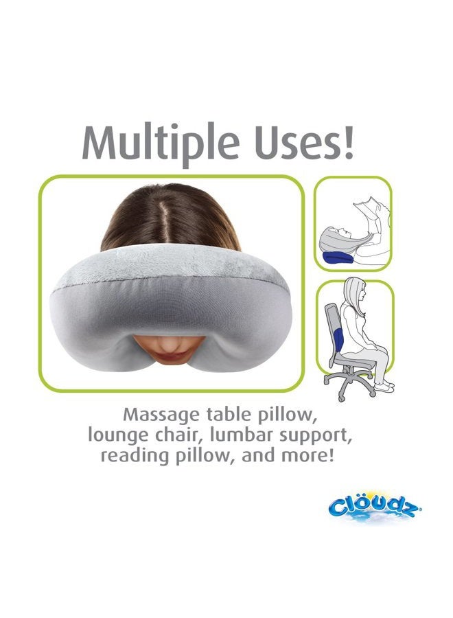 Cloudz (Grey) - Microbead Travel Neck Pillow - Grey - Image 5
