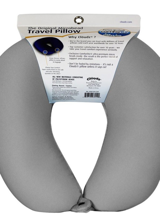 Cloudz (Grey) - Microbead Travel Neck Pillow - Grey - Image 2