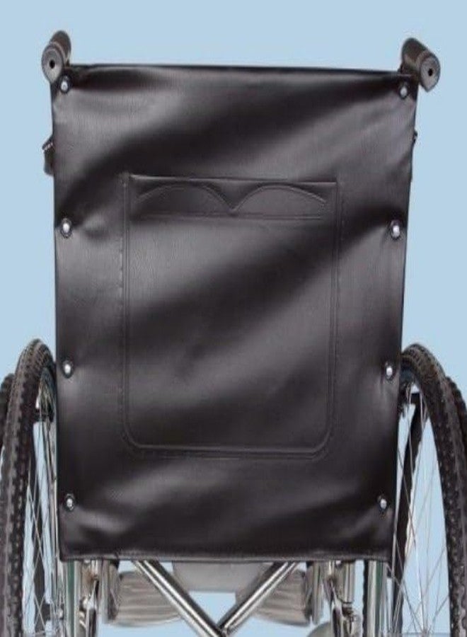 eOnekart Universal Fit Wheelchair Replacement Back Cover of Size 17" Width x 19" Depth | Deluxe Leather Waterproof Easy to Clean & Use | Comfortable, Washable & Durable for Standard Wheelchairs - Image 2