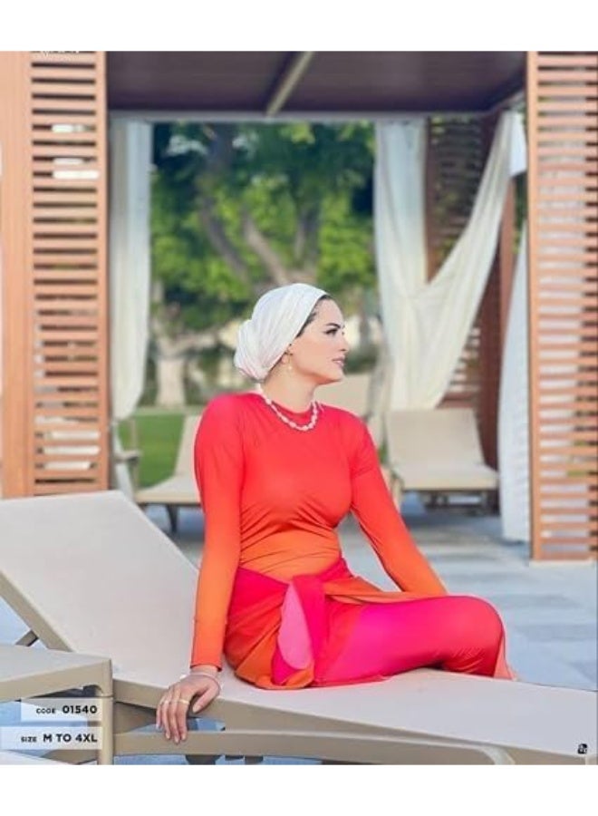 مايوه سباحة حريمي مرن وسريع الجفاف ملابس بحر عملية سهلة الارتداء لحرية الحركة كود 1540 F - Image 2