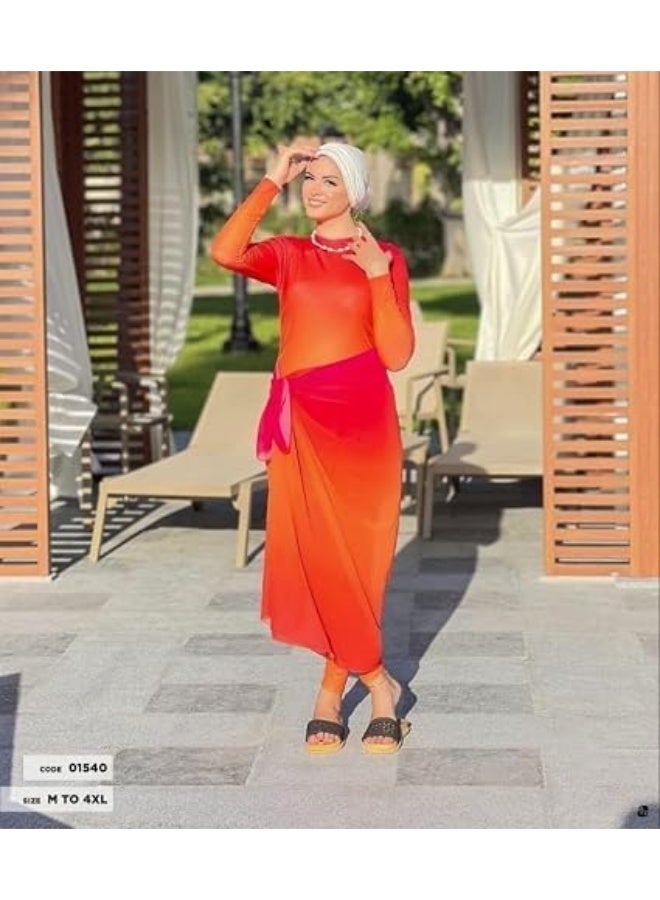مايوه سباحة حريمي مرن وسريع الجفاف ملابس بحر عملية سهلة الارتداء لحرية الحركة كود 1540 F - Image 3