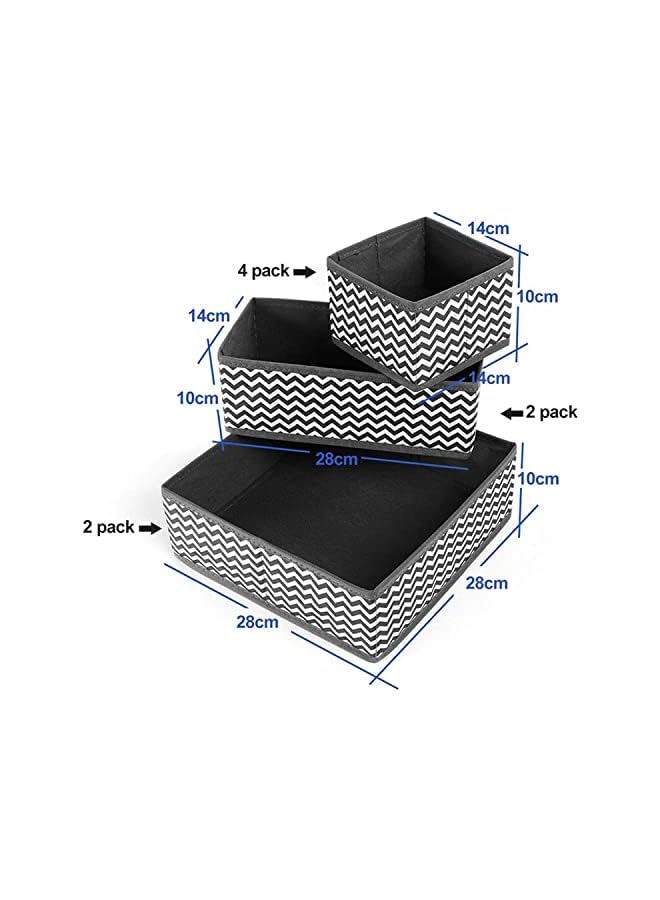 Occuwzz Dresser Drawer Organizers For Clothes Fabric Storage Dividers Bins Containers For Baby Clothes Bra Socks Underwear Closet 8Pcs Pack Gray - Image 2