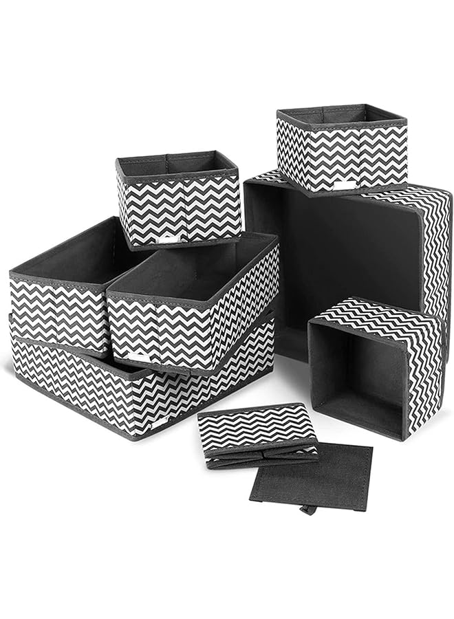 Occuwzz Dresser Drawer Organizers For Clothes Fabric Storage Dividers Bins Containers For Baby Clothes Bra Socks Underwear Closet 8Pcs Pack Gray - Image 1