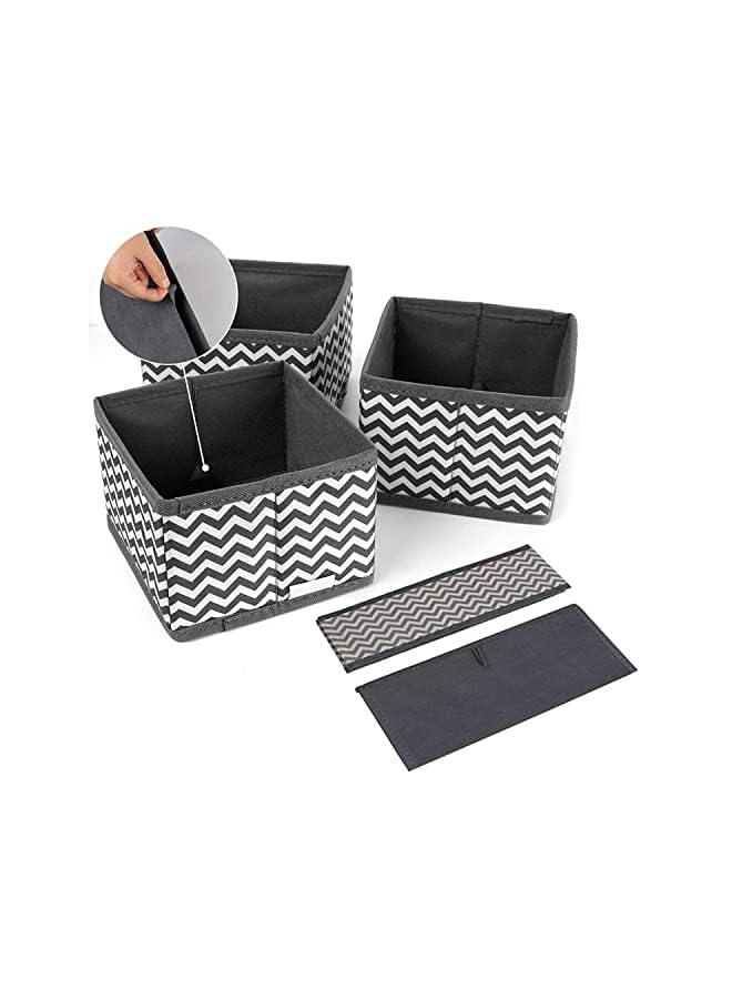 Occuwzz Dresser Drawer Organizers For Clothes Fabric Storage Dividers Bins Containers For Baby Clothes Bra Socks Underwear Closet 8Pcs Pack Gray - Image 4