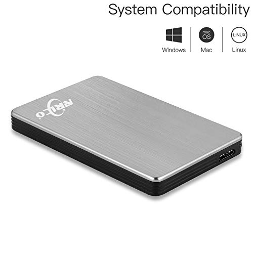 NRICO قرص صلب خارجي محمول NRICO سعة 500 جيجابايت USB 3.0 HDD بحجم 2.5 بوصة متوافق مع الكمبيوتر، ماك، سطح المكتب، PS4 (500 جيجابايت، رمادي) - Image 2