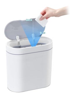 Excefore Bathroom Trash Can, 9L Smart Waste Bin Inductive Trash Can, IPX5 Waterproof Touchless Bathroom Trash Can, Automatic Sensor Waste Basket for Kitchen Home Office Bedroom  - Image 1