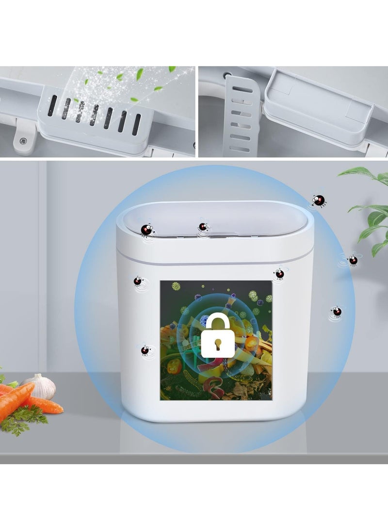 Excefore Bathroom Trash Can, 9L Smart Waste Bin Inductive Trash Can, IPX5 Waterproof Touchless Bathroom Trash Can, Automatic Sensor Waste Basket for Kitchen Home Office Bedroom  - Image 3