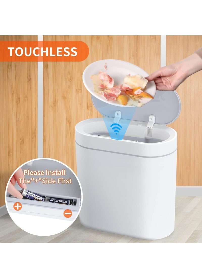Excefore Bathroom Trash Can, 9L Smart Waste Bin Inductive Trash Can, IPX5 Waterproof Touchless Bathroom Trash Can, Automatic Sensor Waste Basket for Kitchen Home Office Bedroom  - Image 2
