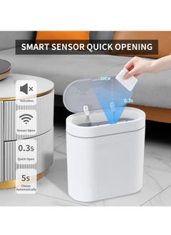 Excefore Bathroom Trash Can, 9L Smart Waste Bin Inductive Trash Can, IPX5 Waterproof Touchless Bathroom Trash Can, Automatic Sensor Waste Basket for Kitchen Home Office Bedroom  - Image 4