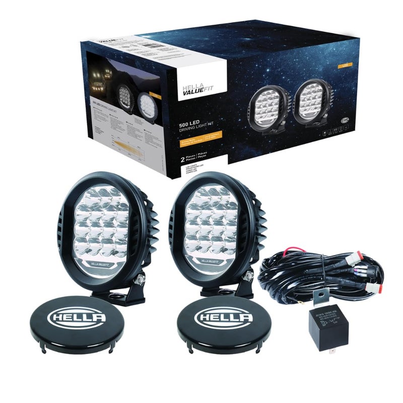 HELLA سلسلة هلا فالي فيت 500 LED - مجموعة مصابيح LED للقيادة - ضوء عالمي للطرق الوعرة لشاحنات البيك أب، ATV، SUV، 4x4، جيب، جرارات / 358117171 - Image 2