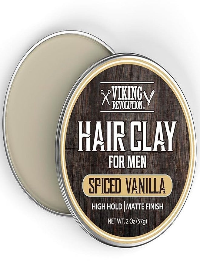 Viking Revolution Spiced Vanilla Hair Clay for Men - Matte Finish, Texturizing Clay Pomade for Men with Jojoba Oil and Vitamin E - Effortless Hair Styling Cream - Strong Hold, Natural Finish (2 oz) - Image 1