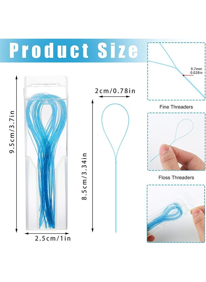 70-Count Dental Floss Threaders for Braces, Bridges, and Implants – 2 Pack Orthodontic Floss Tools with Ring Design and Storage Box