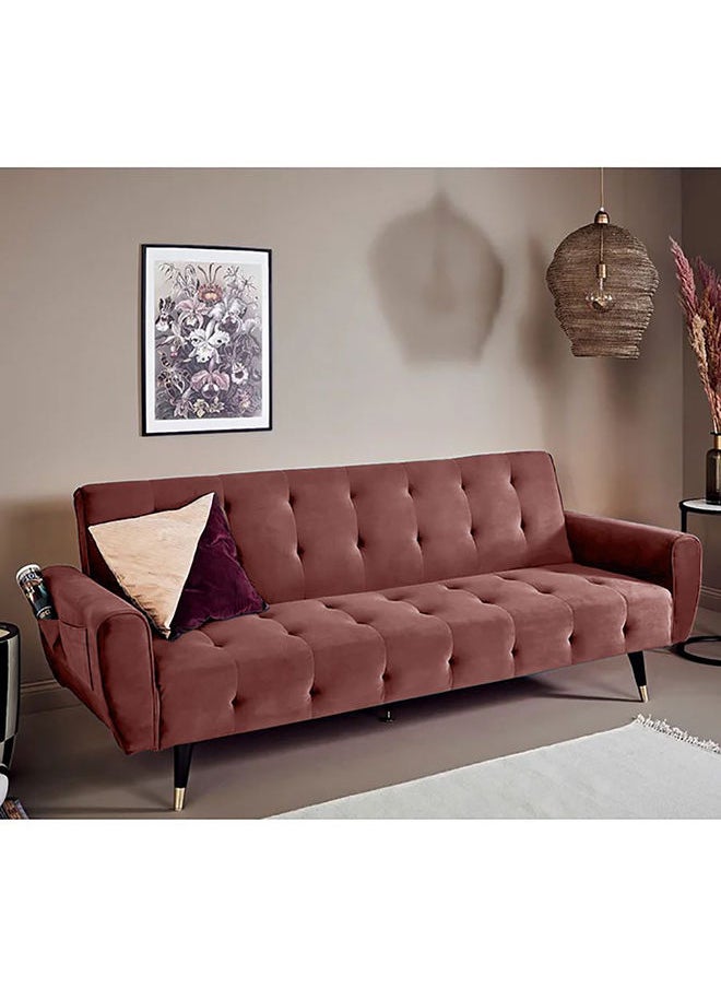 In-House - Montella | 3-Seater Sofabed 2 In 1 Upholstered In Linen 36x179x106 cm- Dark Pink - Image 1