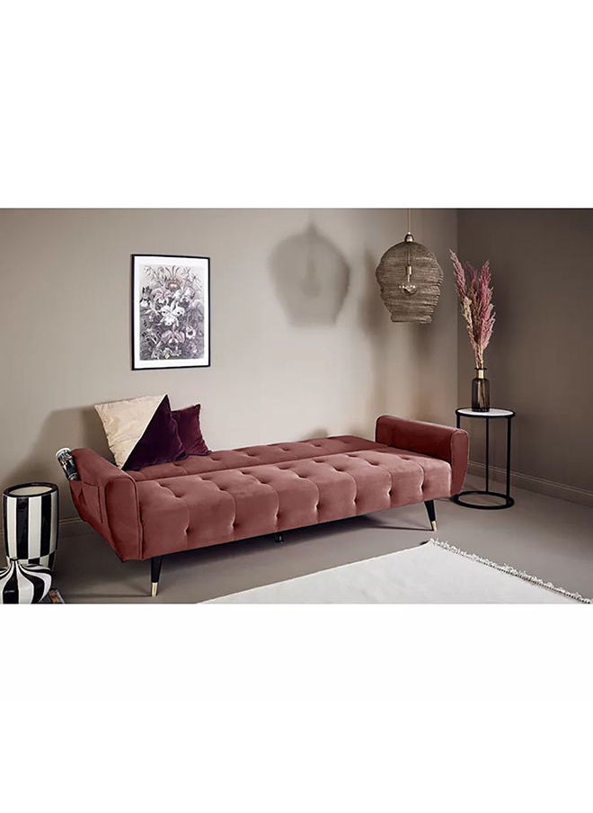 In-House - Montella | 3-Seater Sofabed 2 In 1 Upholstered In Linen 36x179x106 cm- Dark Pink - Image 1