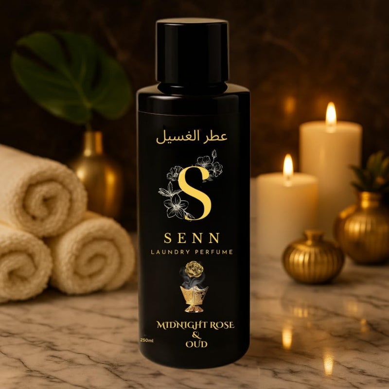 إس إي إن إن عطر الغسيل الفاخر - ميدنايت روز آند عود - بديل لمنعم الأقمشة. زجاجة واحدة 250 مل = 50 غسلة. رائحة تدوم طويلاً - Image 2