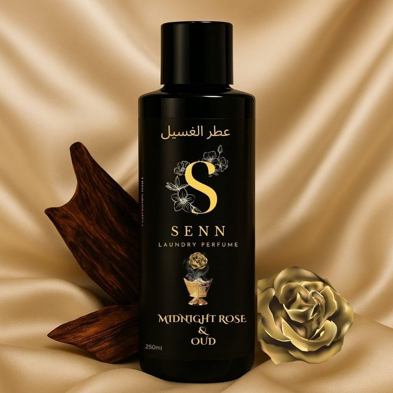 إس إي إن إن عطر الغسيل الفاخر - ميدنايت روز آند عود - بديل لمنعم الأقمشة. زجاجة واحدة 250 مل = 50 غسلة. رائحة تدوم طويلاً - Image 1
