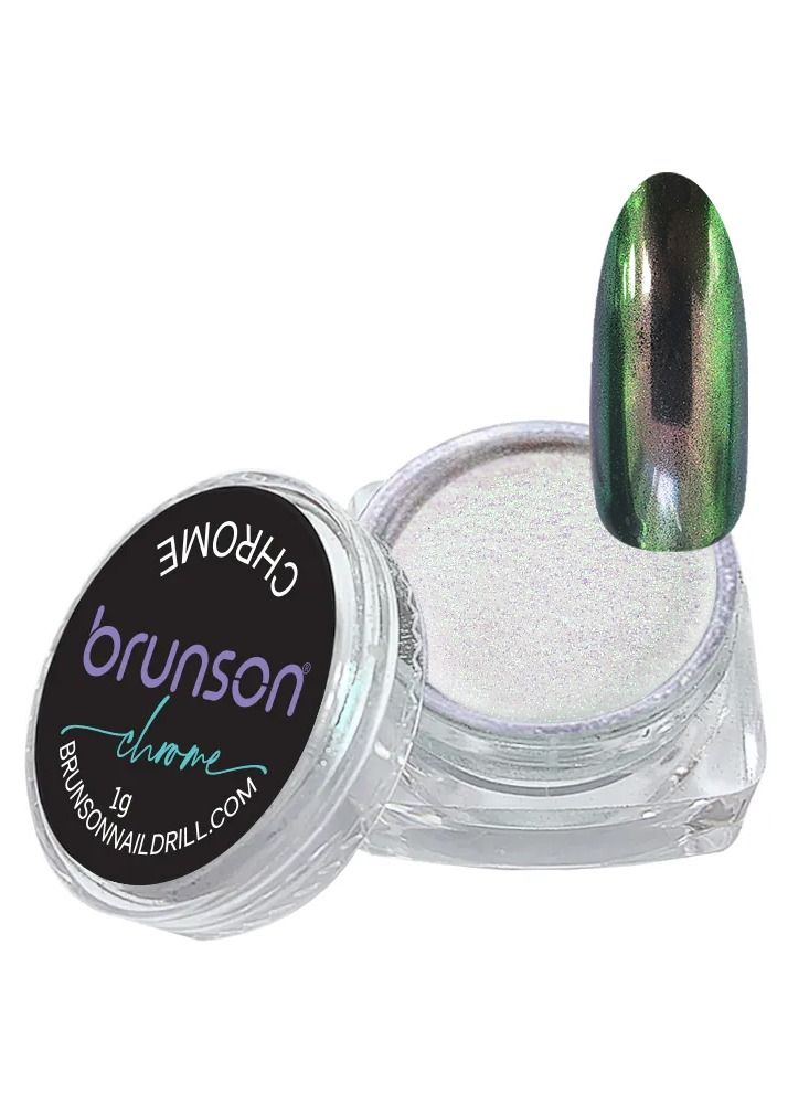 brunson Chrome Nail Powder Mirror Nail Powder, Metallic Nail Powder Holographic Mirror Effect Nail Art Decoration Manicure Pigment GH384s