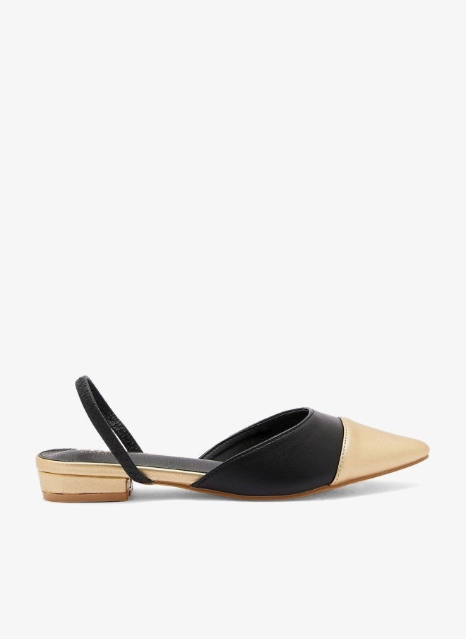 ELLA colour block strap pointed flat shoe - Image 1