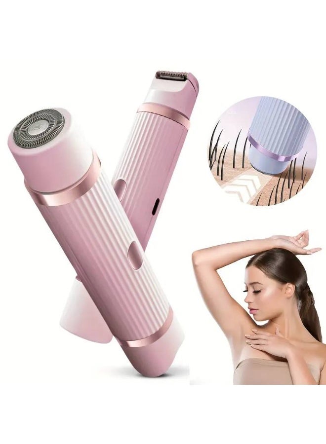 Flawless hair trimmer, body and facial hair removal kit, 2-in-1 facial cleansing and skincare set for women; rechargeable gold shaver for painless hair removal; stainless steel cleaning kit and eyelash extensions; eyebrow trimmer, facial hair removal and skincare set for women, 8-in-1 rechargeable gold shaver for painless hair removal; and a set of - Image 1