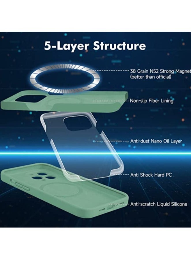 ELTRAZONE iPhone 14 Pro Max + 2 Pack Tempered Glass Screen Protector Magsafe Case Silicone Phone Case with Microfiber Lining for iPhone 14 Pro Max 6.7 inch 2022 - Image 3