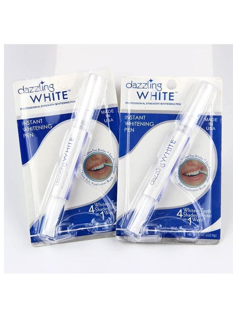 Dazzling White قلم تنظيف الأسنان الأبيض المتألق جهاز تبييض الأسنان ساطع 2 قطعة - Image 1