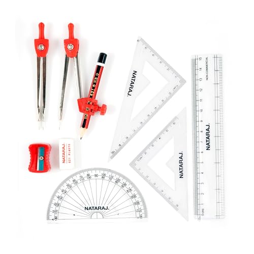 Nataraj Pokit Geometry Box | High Precision Instruments | Blod Markings for Accuracy |Tough & Long-Lasting | Geometry Box for Students | Smooth & Rounded Edge | Child-Safe | Set of 9 Instruments - Image 3