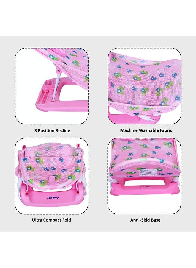 1st Step Baby Bather With 3 Level Recline And Anti Skid Base (Pink) - Image 3