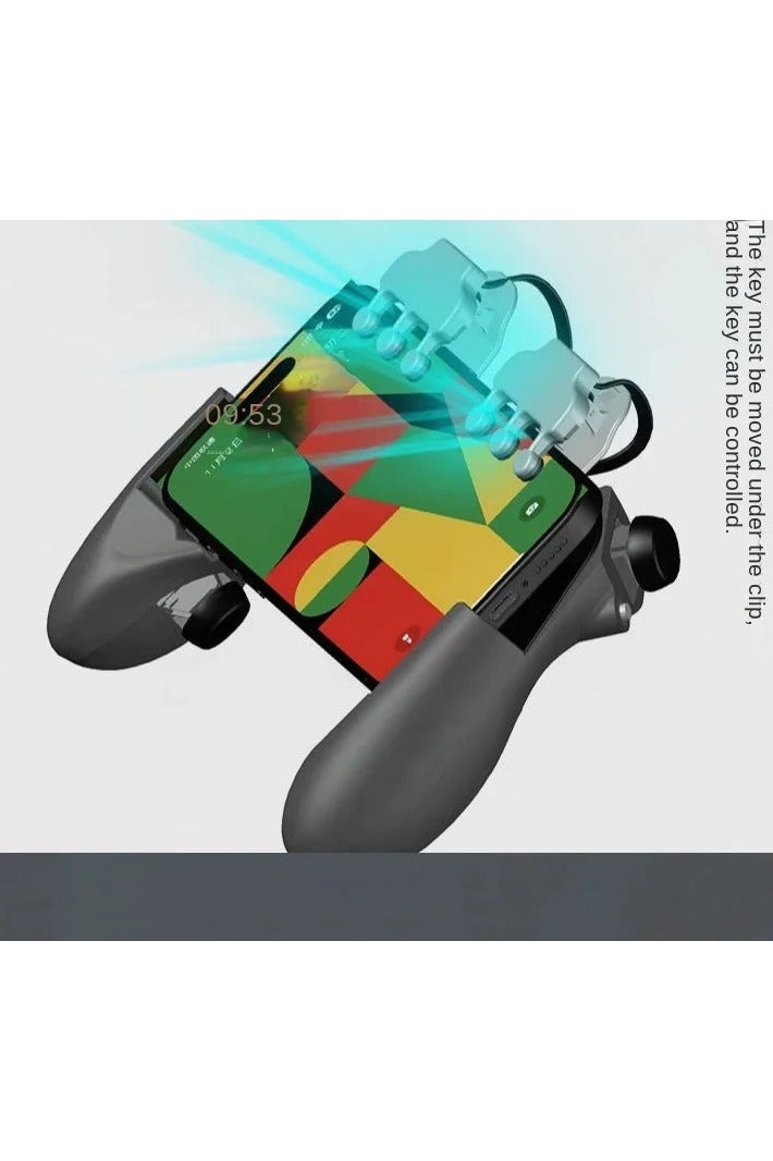 Sarafox 6-Button, 8-Finger Mobile Game Controller with Cooling Fan for Cooling and Heat Dissipation During Gaming, with a Physical Button Press Handle, Continuous Click, Continuous Macro Shooting - Image 4