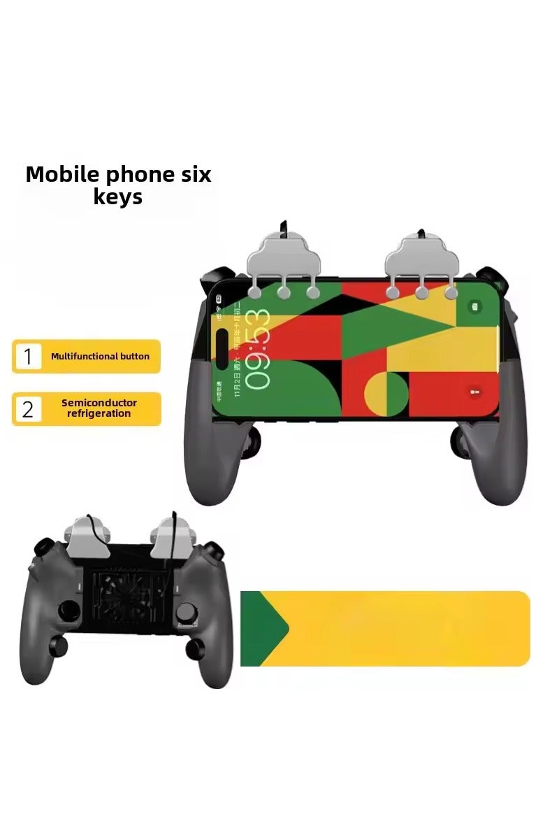 Sarafox 6-Button, 8-Finger Mobile Game Controller with Cooling Fan for Cooling and Heat Dissipation During Gaming, with a Physical Button Press Handle, Continuous Click, Continuous Macro Shooting - Image 2