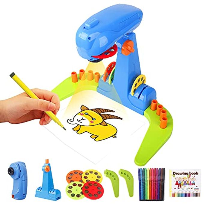 LEERFEI Kids Projection drawing Sketcher,smart Drawing Projector toy,with 32cartoon patters and 12color Brushes,Adjustable Drawing Pattern Size, Smart art Sketcher projector 2.0 , kid Learn to Draw and Sketch - Image 1